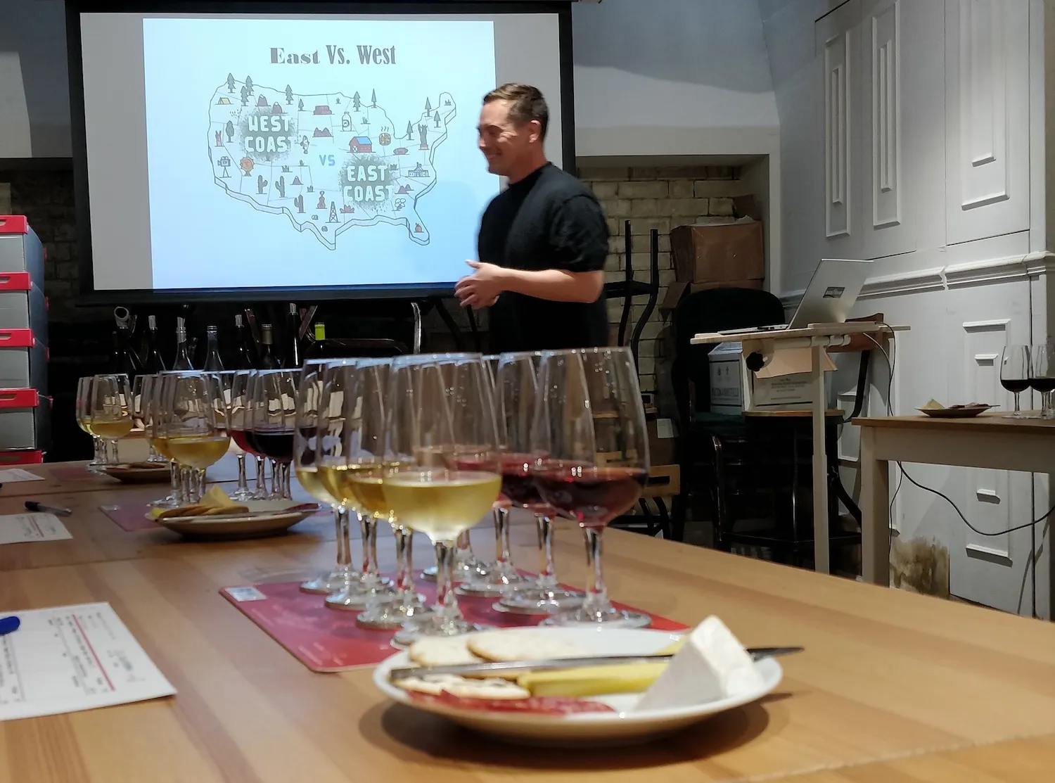 Matt from the South London Wine School kicks off the tasting with a map.